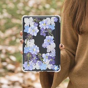 Real Purple flower custom name e-book case for Kindle 2024,Colorsoft,Paperwhite 12th 11th gen,Oasis 2019,Kobo Clara Color,Libra Colour 2024