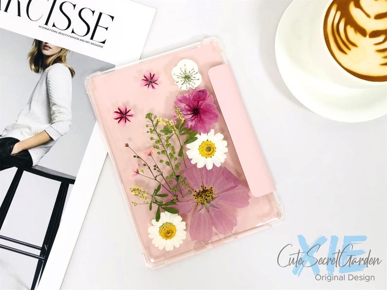 Pressed Real Pink White Flower Case for Kindle Colorsoft,paperwhite ...
