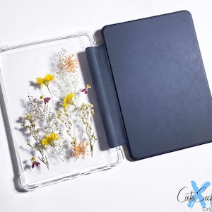 Echte gepresste gelbe Blume Kindle Tasche für Kindle Colorsoft, Paperwhite 12.11.10.Gen, Kindle 2024 2022 6 &#39;&#39;, Oasis 10.9.Gen 2017 2019