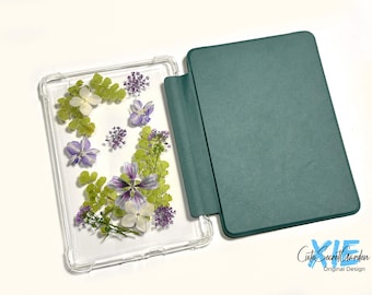 Purple Cosmos deied flower case for Kindle Colorsoft, Paperwhite 12th 11th 10th gen, Kindle 2024 2022 6'',Oasis 10th 9th gen 2017 2019