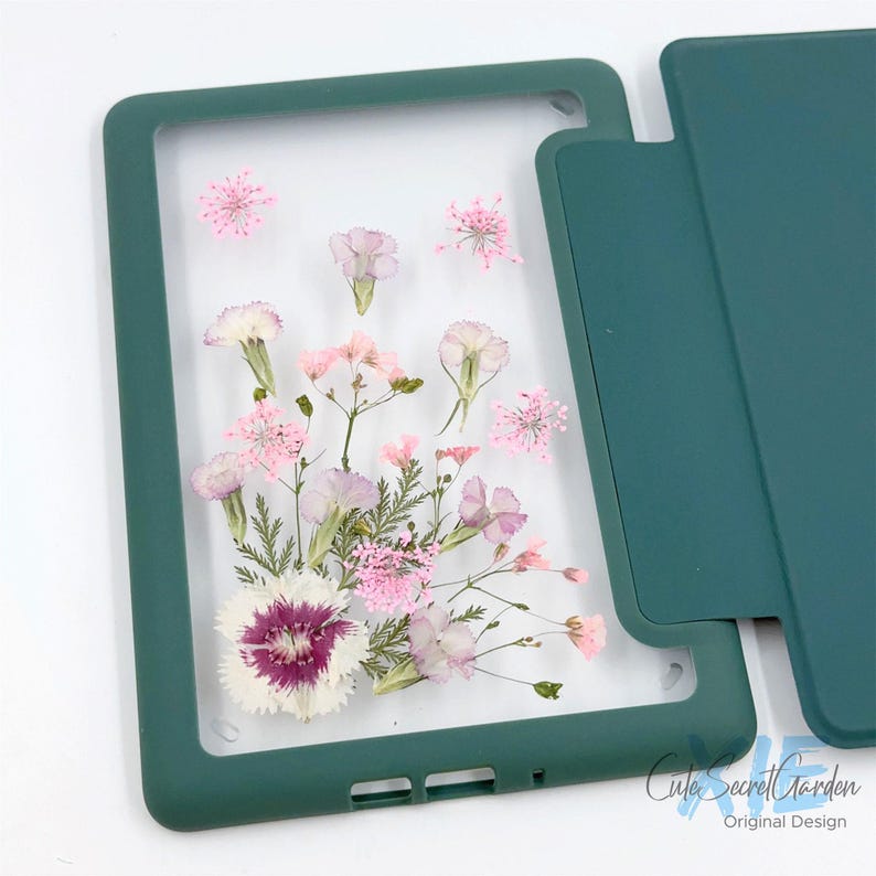 August - Gladiolus Birth Pressed Flower case for Kindle Colorsoft, Paperwhite 12th 11th 10th gen, Kindle 2024 2022 6'',Oasis 10th gen 2019 image 5