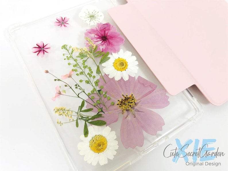 Pressed Real Pink White Flower Case for Kindle Colorsoft,paperwhite ...