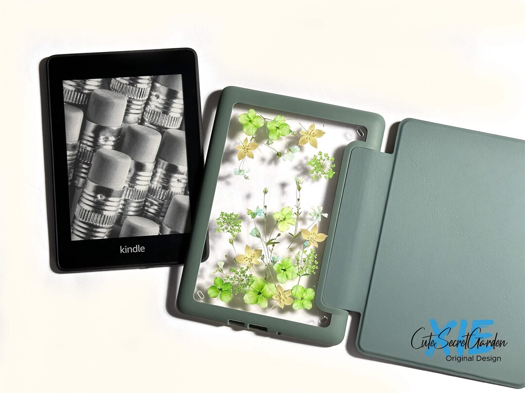 Pressed Green Hydrangea Flower Case for Kindle Colorsoft, Paperwhite ...