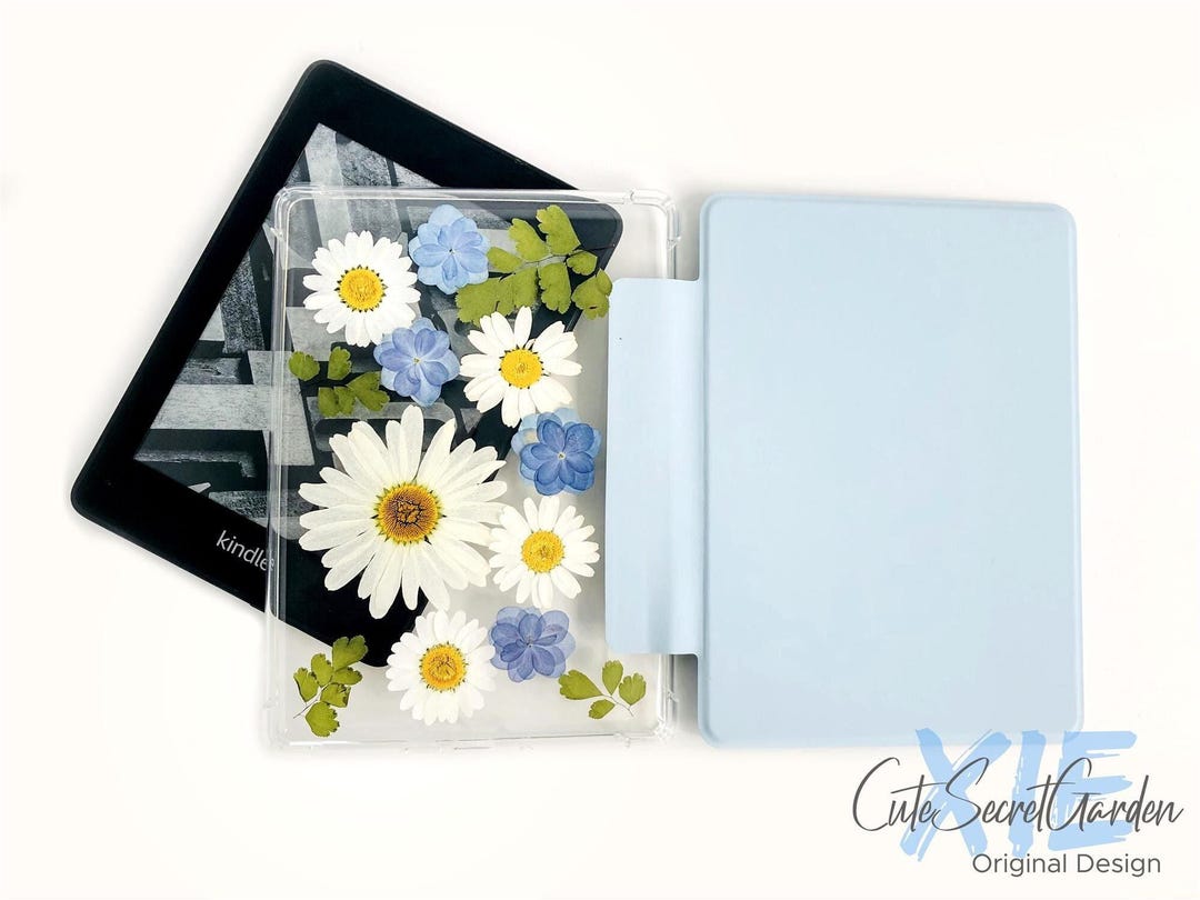Pressed Dried White Daisy Clear Case for Kindle Colorsoft, Paperwhite ...