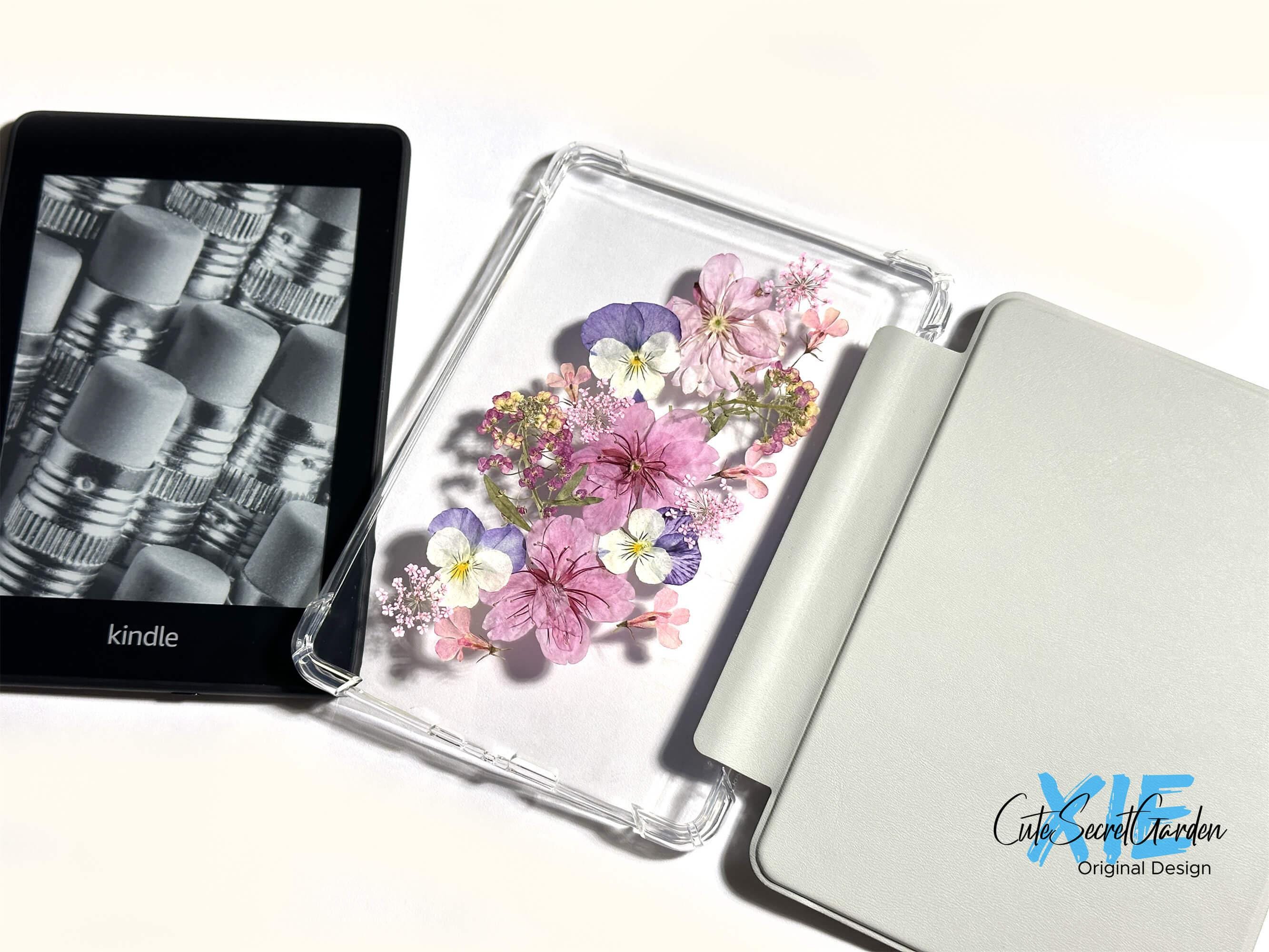 Pressed Pink Sakura Pansy Flower Case for Kindle Colorsoft, Paperwhite ...