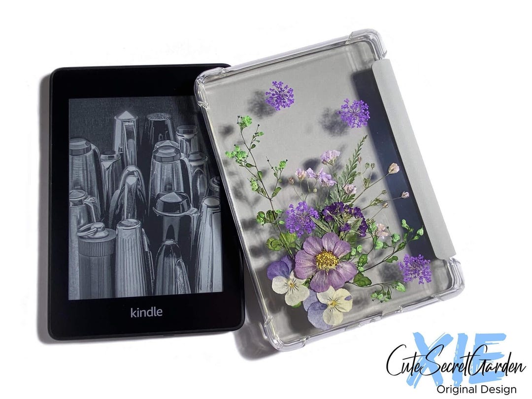 Pressed Purple Dried Flower Case for Kindle Colorsoft, Paperwhite 12th ...