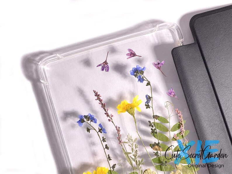 Pressed Pink Yellow Purple Flower Case for Kindle Colorsoft,paperwhite ...