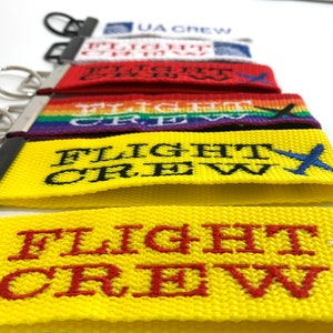 Custom Embroidery Flight Crew Keyfob Front & Back