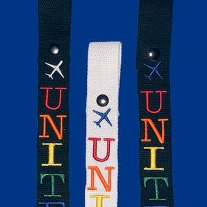 Pride Inspired Luggage Tag***Embroidered not a vinyl heat press***UNITED Airlines Crew tag Pride || United Airlines Crew Luggage Tag ||