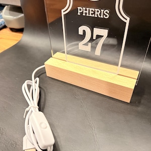 Personalized Basketball LED Night Light | Basketball night light table lamp || Jersey night light