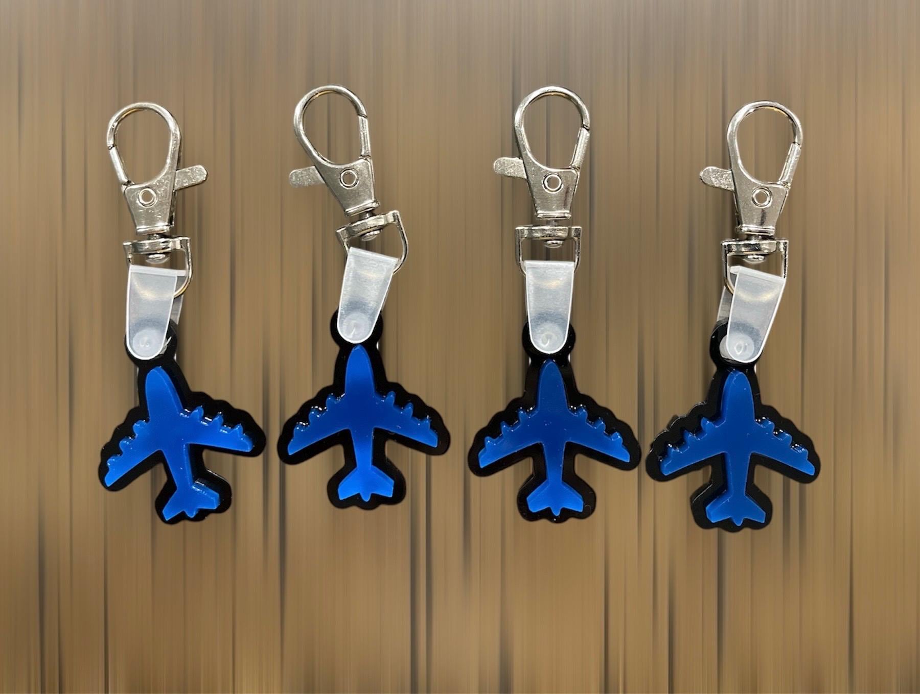 3 Airplane Zipper Pulls: Double Sided Plane Bag Charms - Etsy