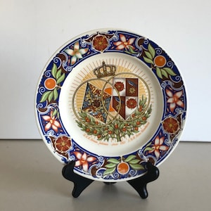 Gedenktafel / Wandteller - Hochzeit Juliana & Bernhard 1937 - hergestellt von Petrus Regout Maastricht - Aardewerk