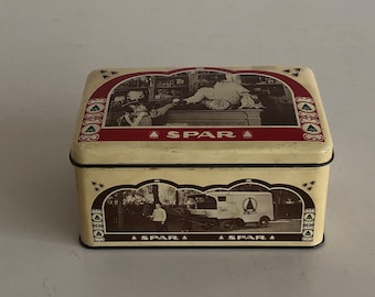 Rectangular tin with loose lid - "The Spruce" - cream-colored