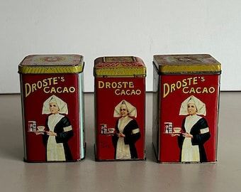 3 Blikken - Droste Cacao - Droste & Co Haarlem - Holland - brocante blikken