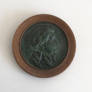 Mozart - Plaque - Bronze - in wooden frame - wall decoration
