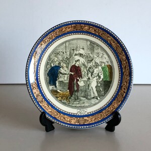 Tavola ornamentale / Pannello da parete - Vintage Adams Potteries - English Bone China - Illustrazioni di Shakespeare - Mercante di Venezia - Shylock e Tubal