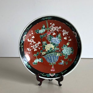 Wall plate / decorative plate - Yamatoku - porcelain - Japan - hand painted