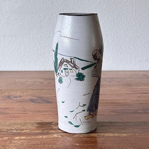 Vase / flower vase - ceramic - vintage - image of a woman
