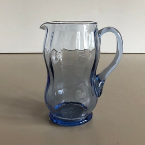 Beautiful vintage jug / water jug - blue - very nice design - colored glass