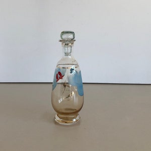 Carafe / bottle - antique - glass - hand painted