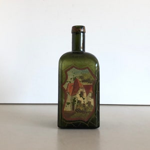 Antique gin bottle - hand painted - décor house