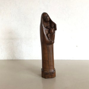 Mary and Jesus statue - Art Deco - wood - handmade - mother with child