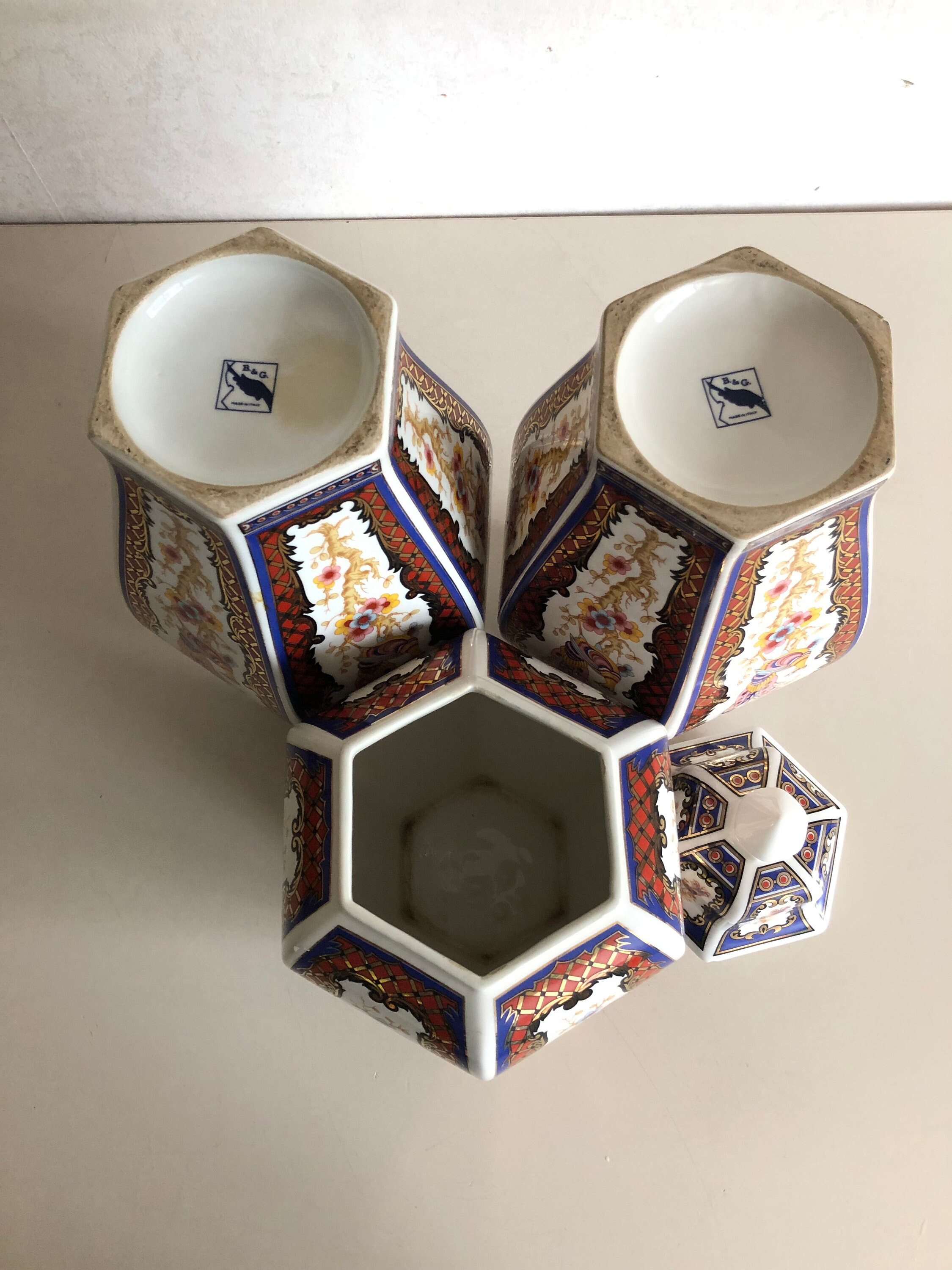 Schrank-Set hergestellt in Italien dreiteilige Porzellan | Etsy