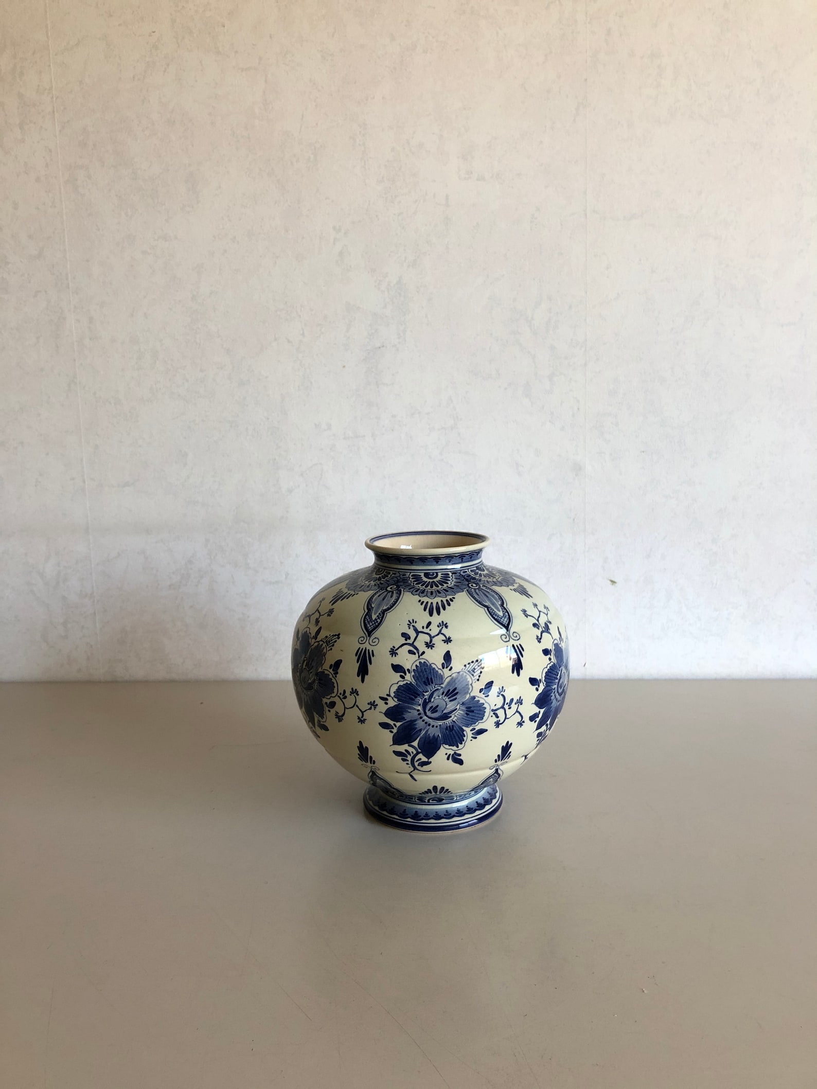 Delft Blue pottery round vase hand painted Excelsior Etsy