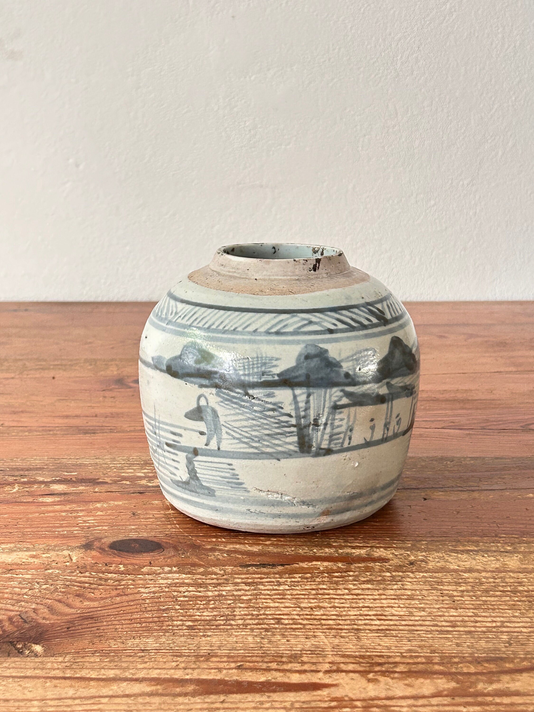 ジンジャージャー - 磁器 - 中国 - スワトウ - 風景装飾 - 手描き