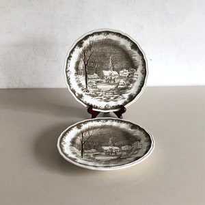 2 Plates / WallBoards - Shakespeare&#39;s Sonnets Kensington, Vintage Ironstone - Dinner Plates - Anne Hathaway&#39;s Cottage, Made in England