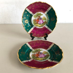 Alt Wien - dishes / decorative plates - Fragonard - romantic representation - porcelain