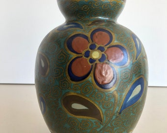 花瓶 - アールデコ - ゴーダ オランダ - 手描き - 非常に美しい花の