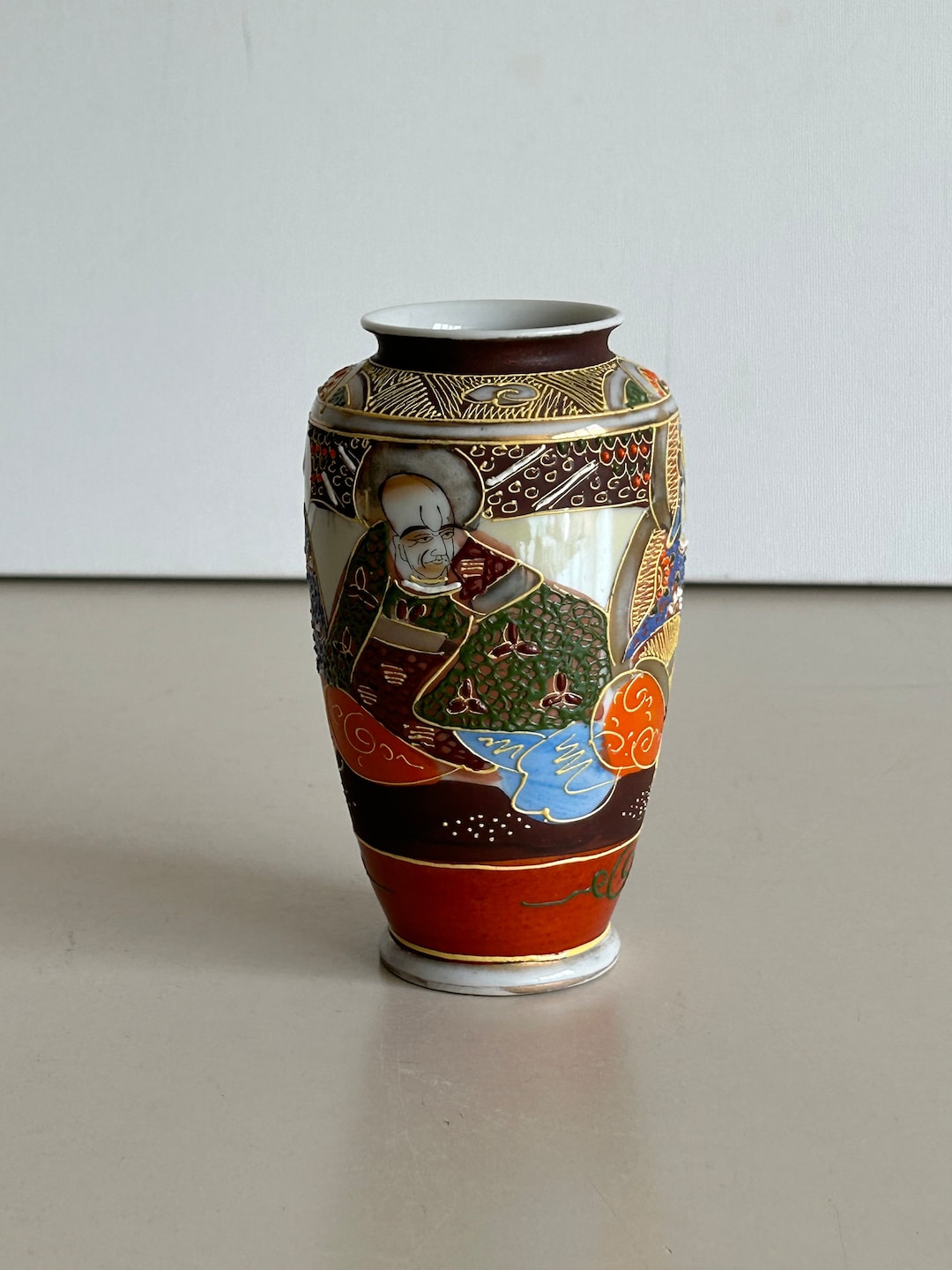 Satsuma Vase Porcelain Japan Handmade Beautiful Decoration Marked Etsy