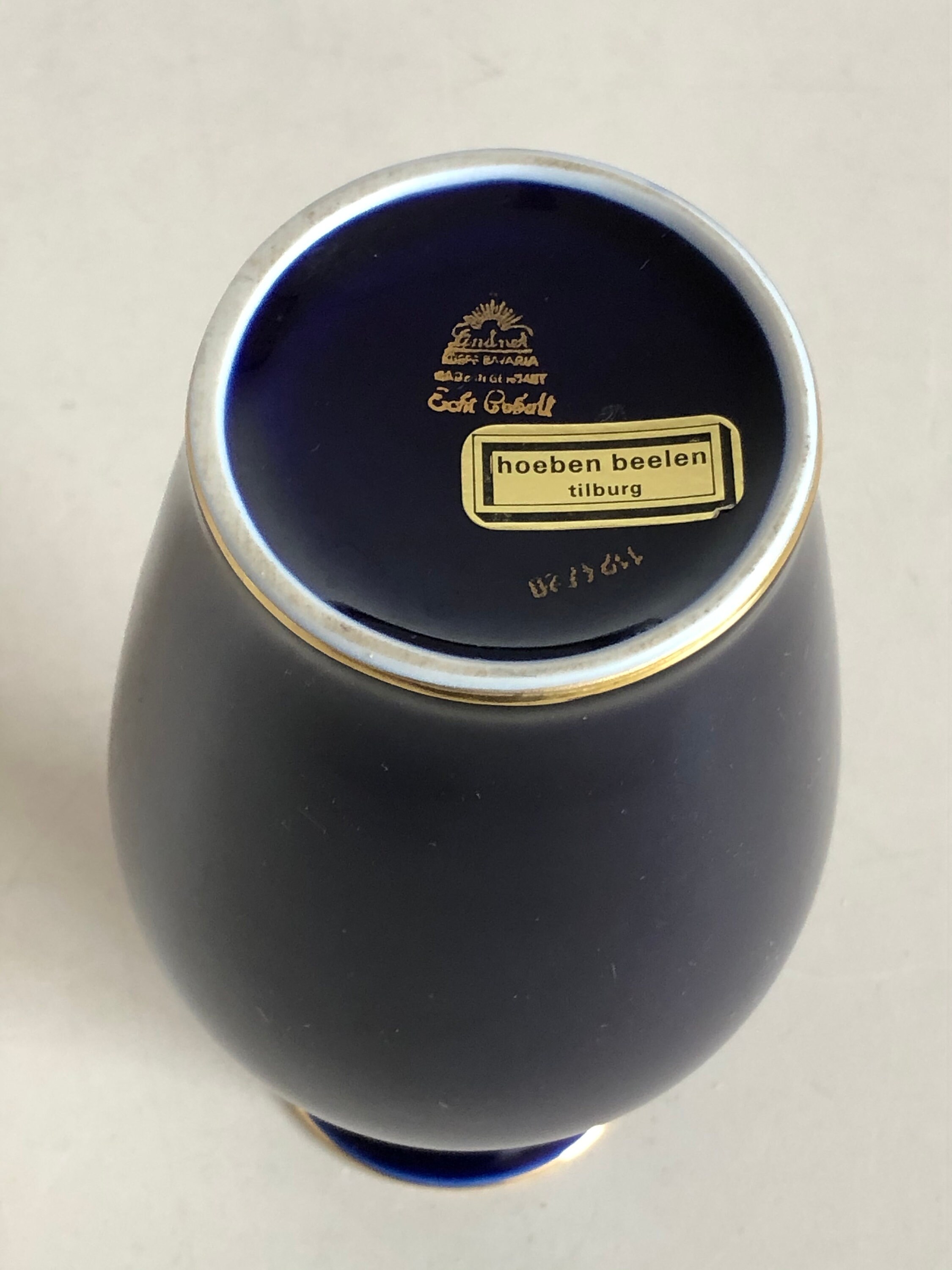 Bavaria Kobaltblau Vase gold Akzent mit Dekor von Blumen Etsy