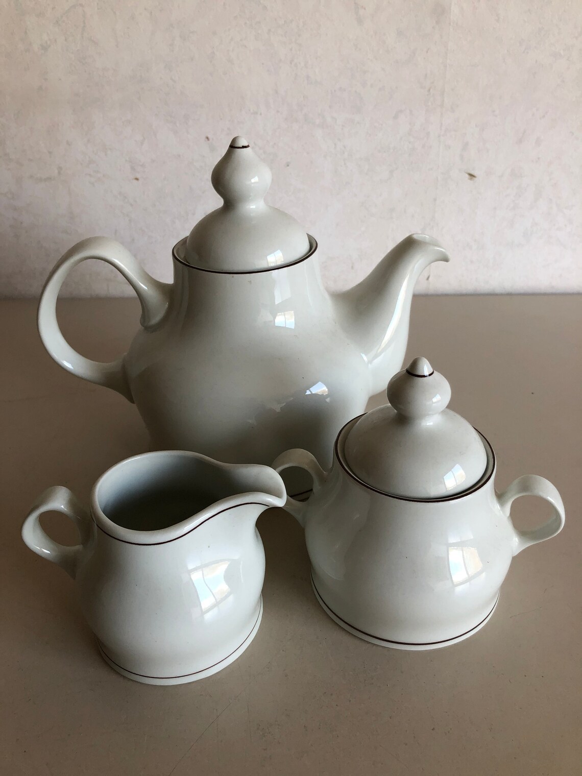 Teapot With Sugar Bowl and Milk Jug Ceramics Décor Plain Etsy