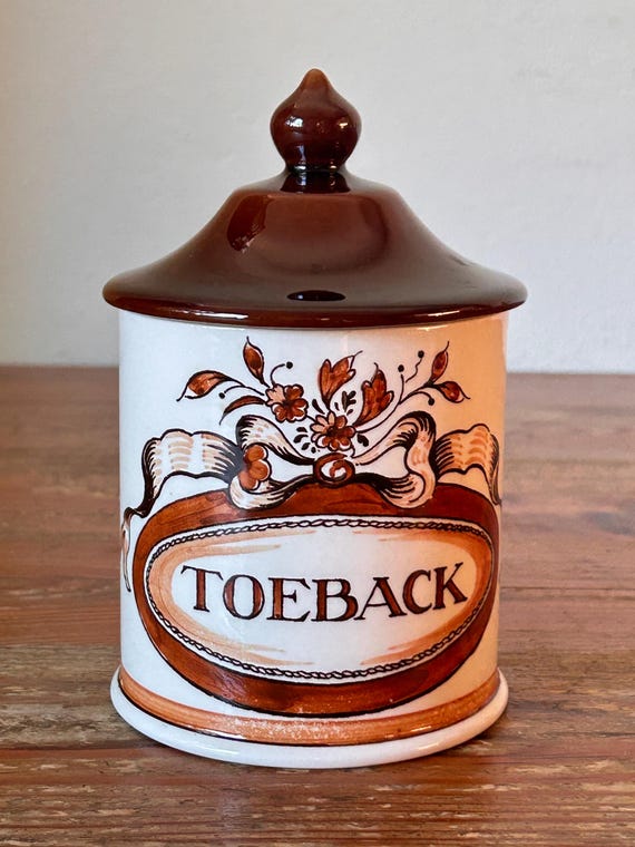 デンマーク　ボルンホルム島のHjorth陶磁製シェーカーボックス Tobacco Jar - Zenith Holland - Toeback - Ceramic - Numbered 1797