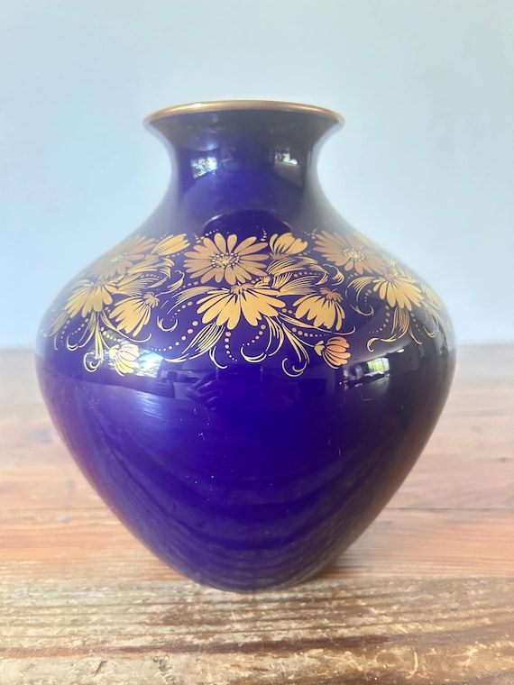 Vase / Flower Vase - Hutschenreuther Germany - Porcelain - Cobalt