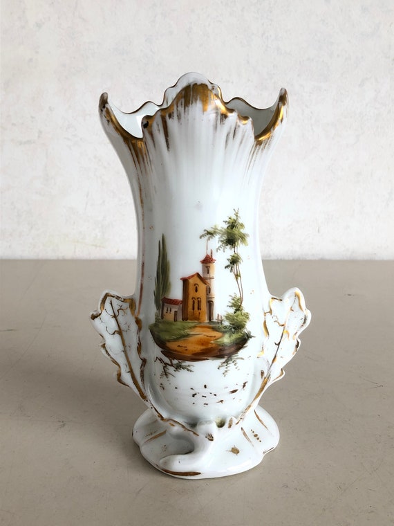 Vase France Porcelain vintage d\u00e9cor house