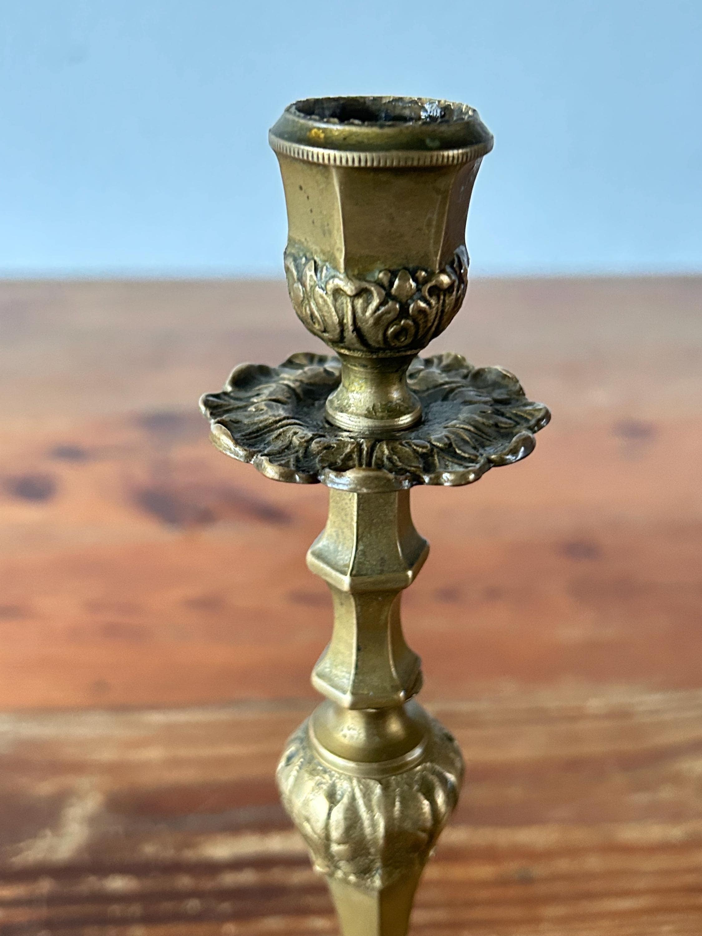 燭台 - アンティーク - 銅製 - 装飾彫刻付き - Etsy 日本