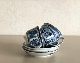 3 Tazas y Platillos - Antigüedades - Porcelana - Mosa España