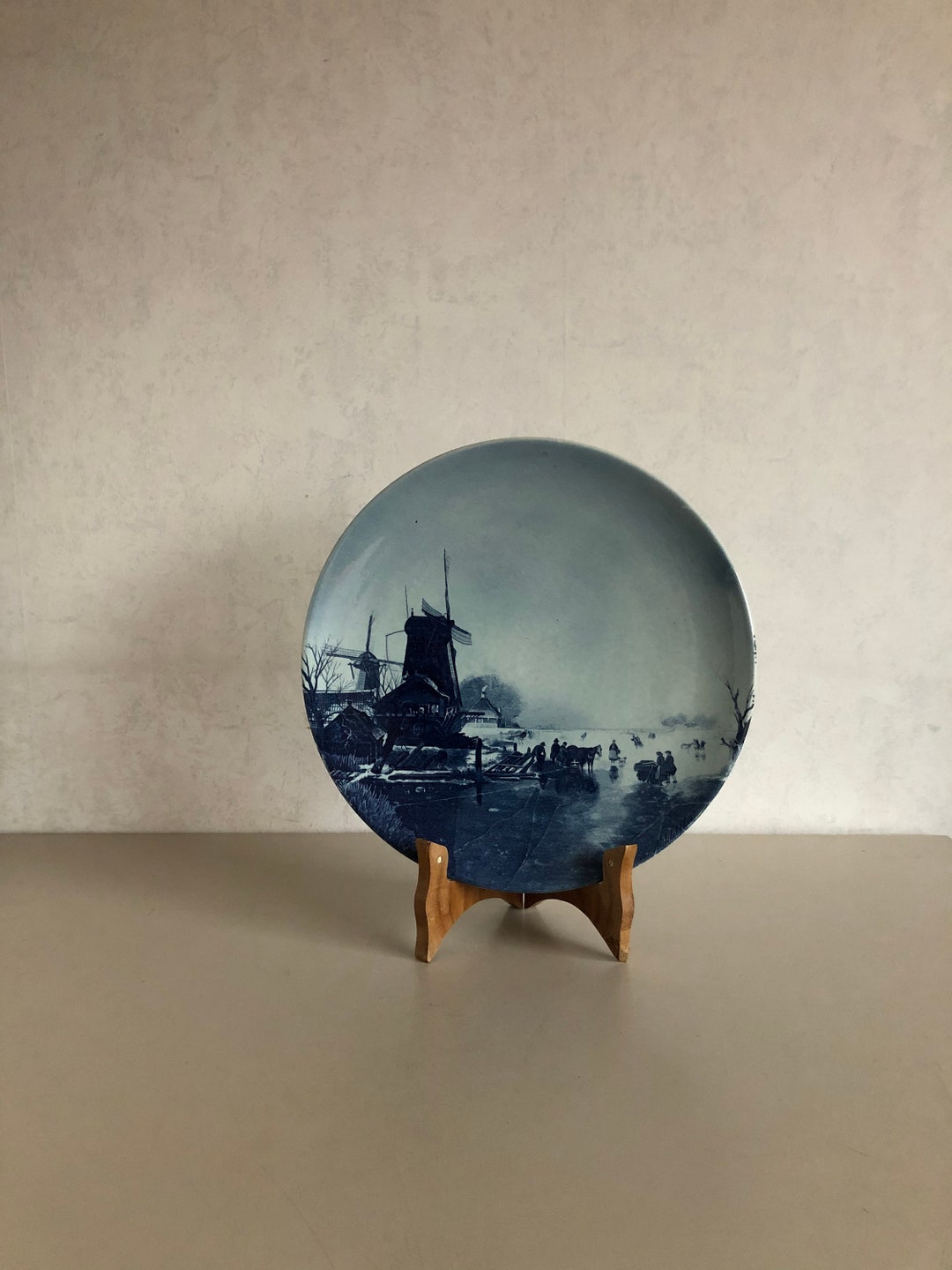 Delft Sign Beautiful Large Wall Sign - Delft Blue - Décor With Landscape With Ice ...