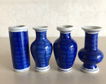 4 つの美しい中国の花瓶 - 磁器 - 花の装飾付き - 手描き - Etsy 日本