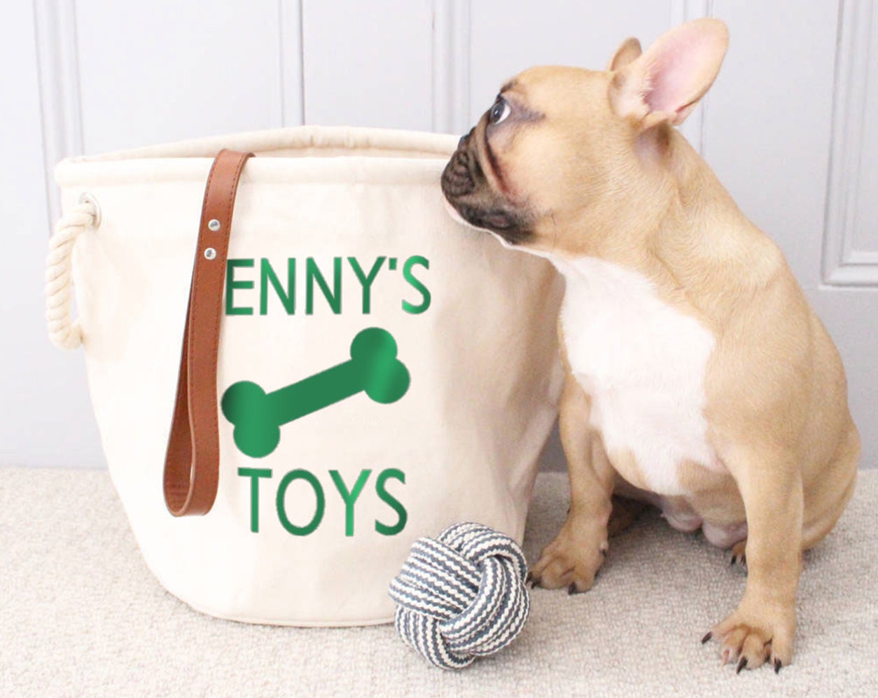 Personalized Dog Toy Basket Dog Toys Storage Bag Dog Toy Etsy