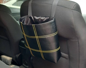 Reusable car trash bag Car organiser accessory for women and men Vegan leather car trash bag Car gift for men