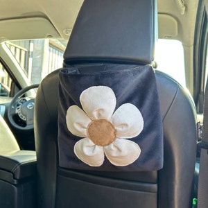 Black car trash bag with waterproof fabric linner Car organizer bag for women Car gift for men and women.