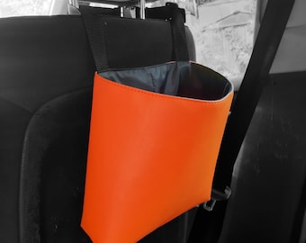 Reusable car trash bag waterproof Car organiser accеssory for women and men Vegan leather car trash bag Car gift for her