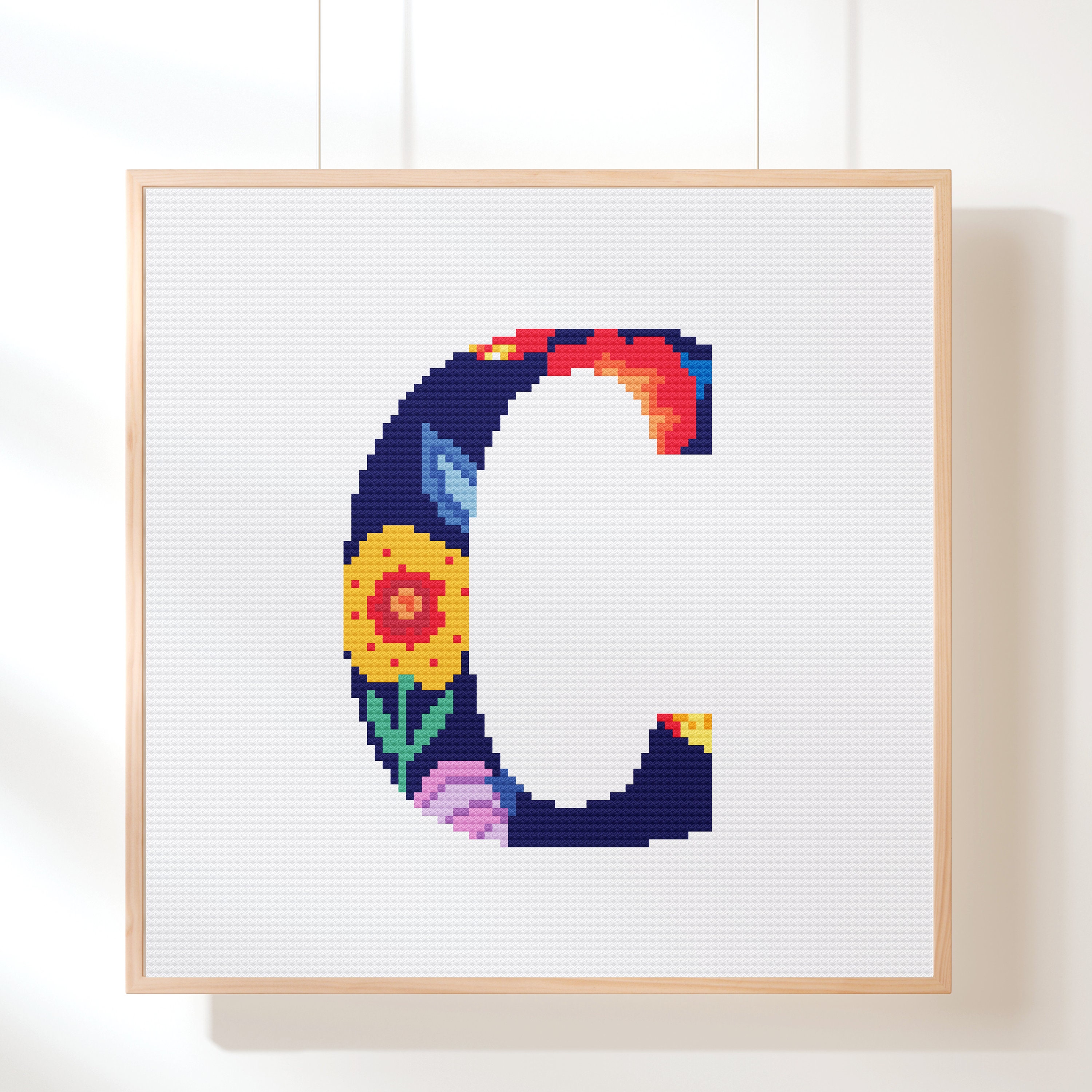 Cross Stitch Pattern Letter C Alphabet Pattern Floral Etsy Nederland