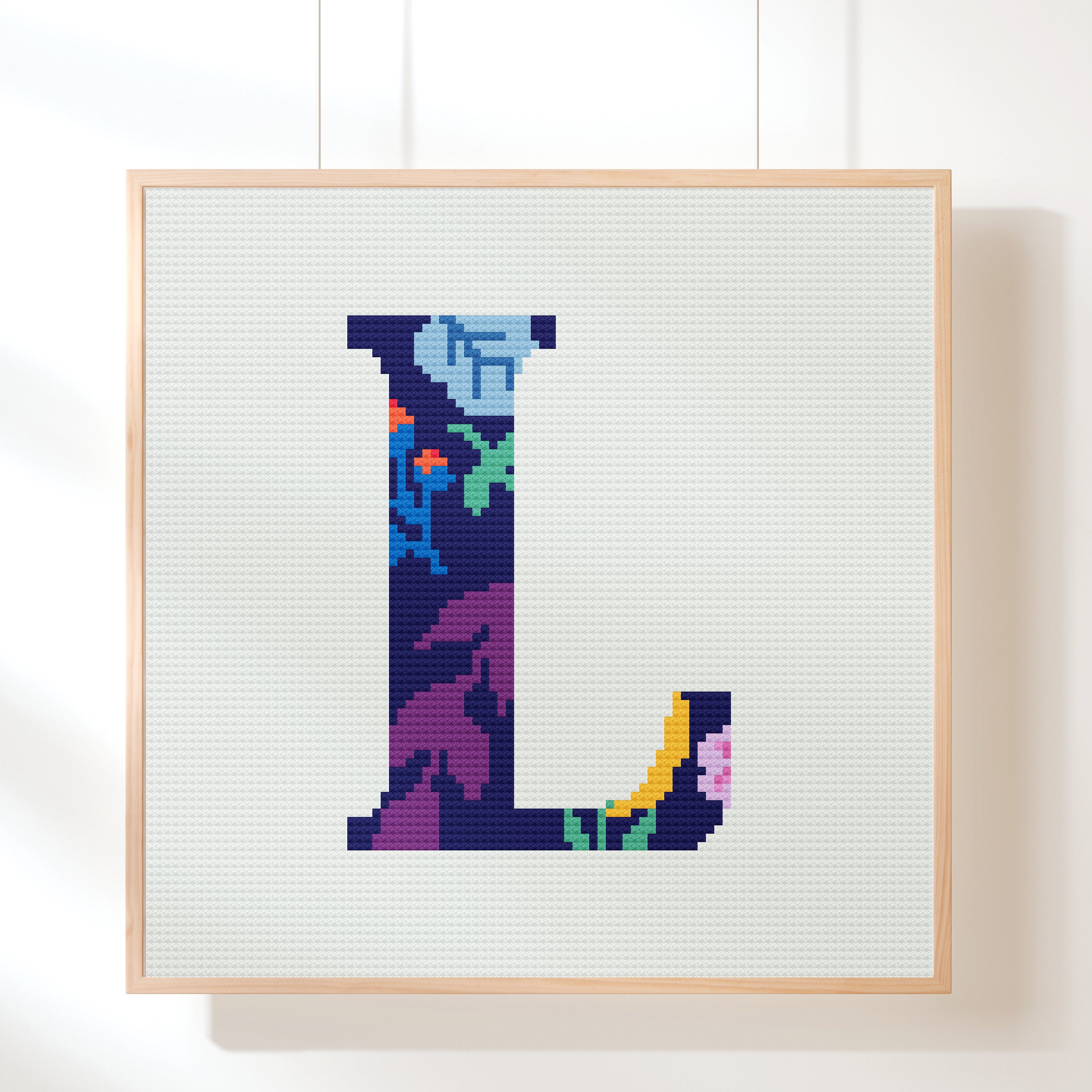 Cross Stitch Pattern Letter L Alphabet Pattern Floral Letter Monogram ...