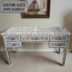 Mother Of Pearl Inlay Handmade Desk Best For Home And Office