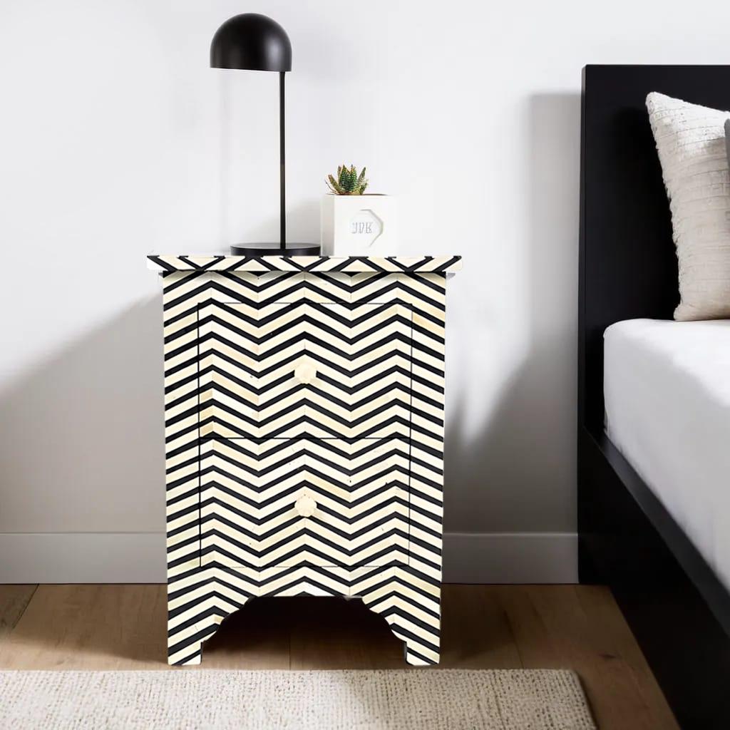 象嵌ベッドサイドテーブル 骨象嵌ベッドサイドテーブル - エンドテーブル - あらゆる機会に最適な